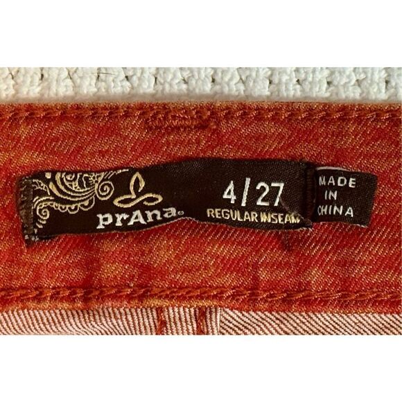 Prana Pattern Rust Kayla Stretch Straight Leg Performance Jeans Women's Size 4 - Picture 3 of 7
